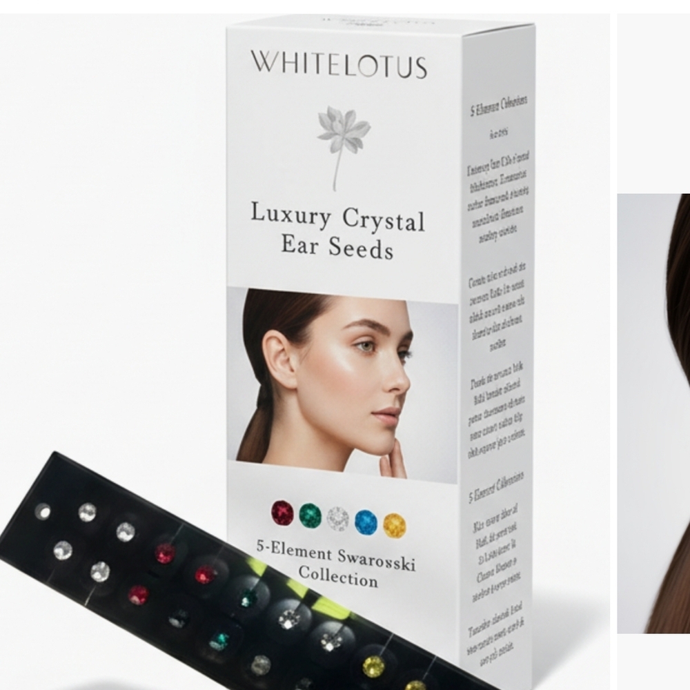 Luxury Crystal Ear Seeds - Black and Multicolor